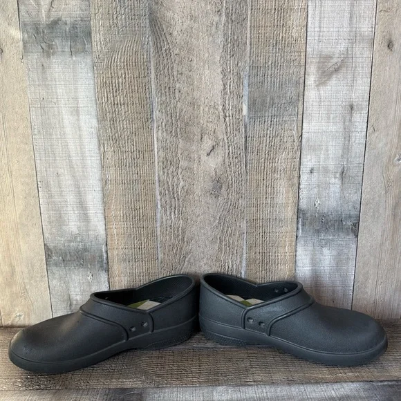 Womens Crocs Neria Black Professional Comfort Slip On Clogs Shoes Size 7 M GUC - Picture 5 of 10